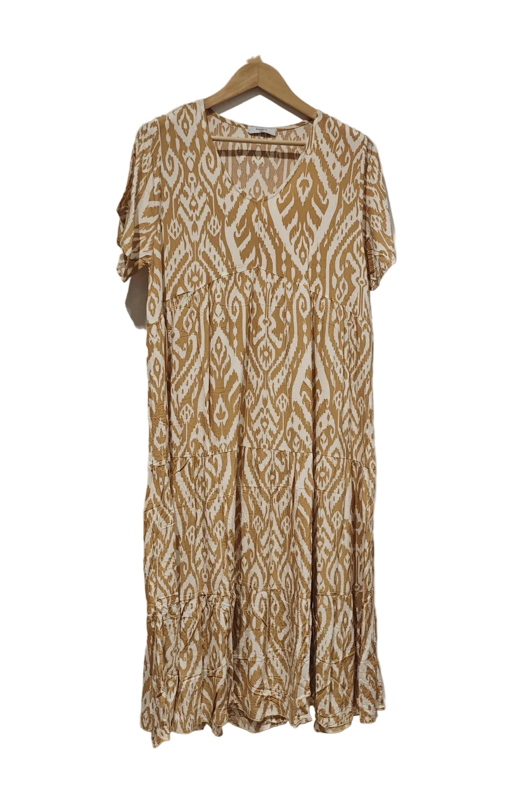 tiered v neck midi dress