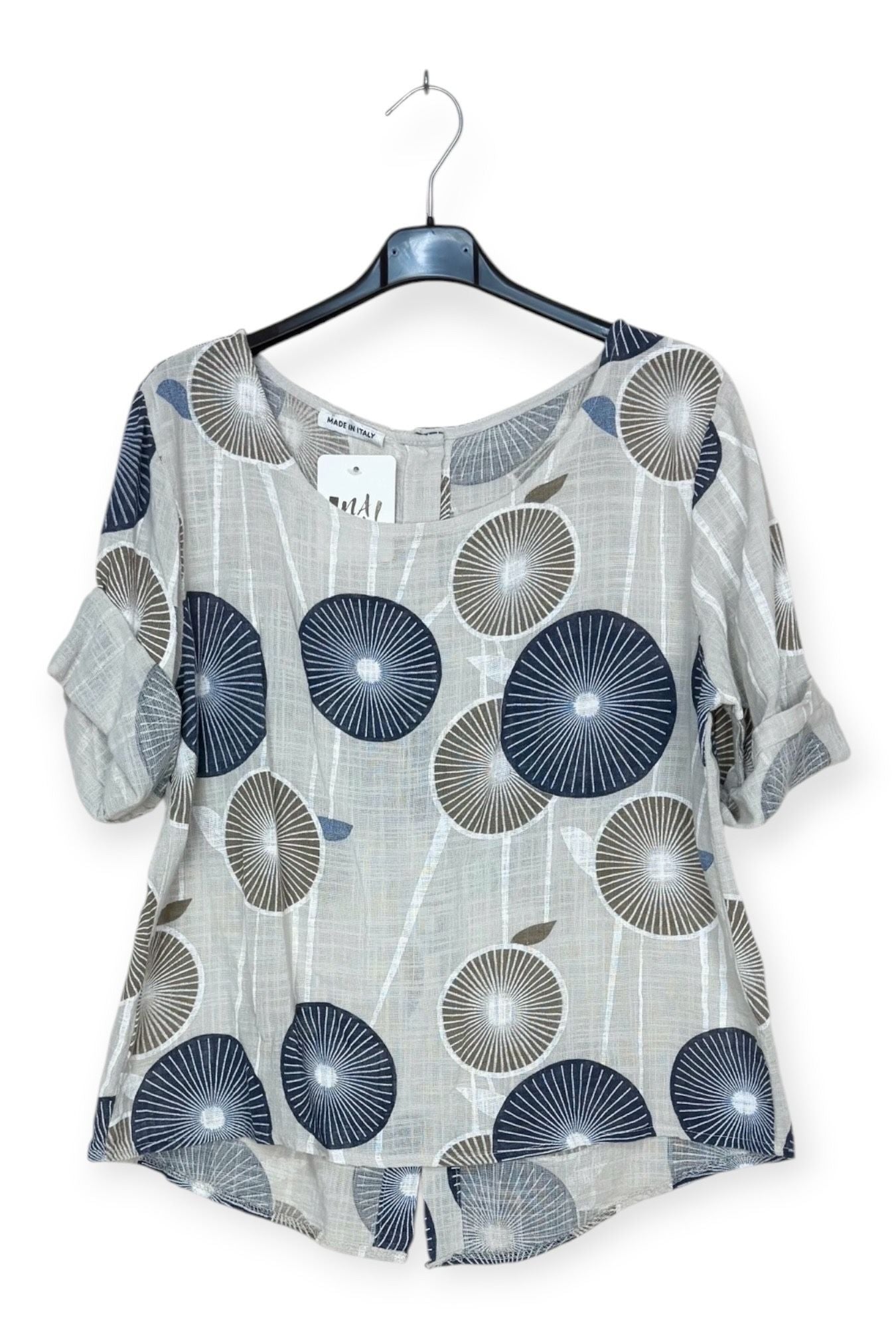 Bege cotton printed top