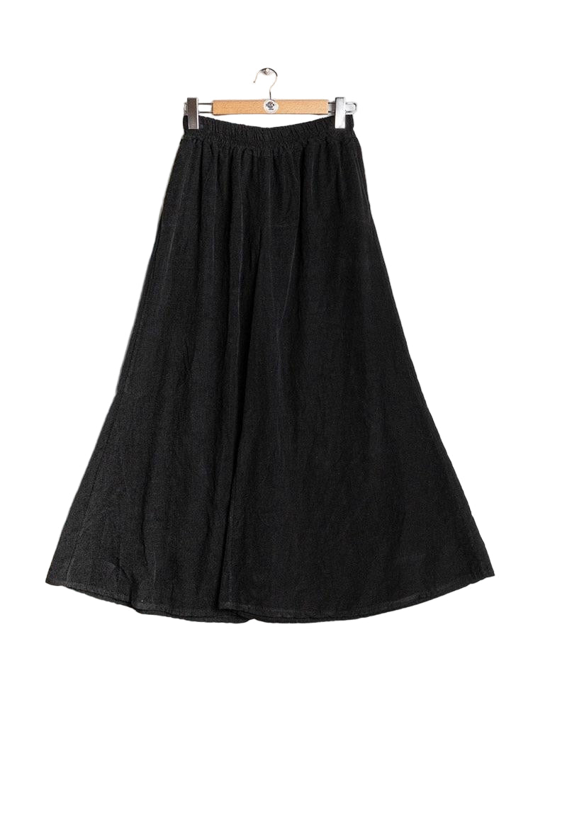 Black wide leg cord trousers
