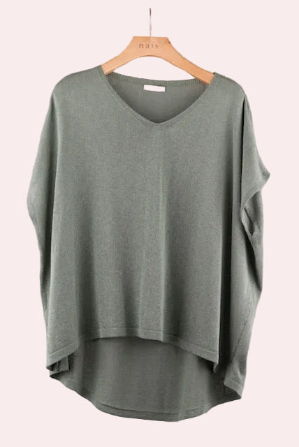 Khaki short sleeved sweater