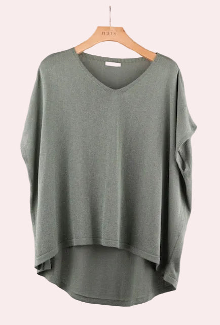 Khaki short sleeved sweater