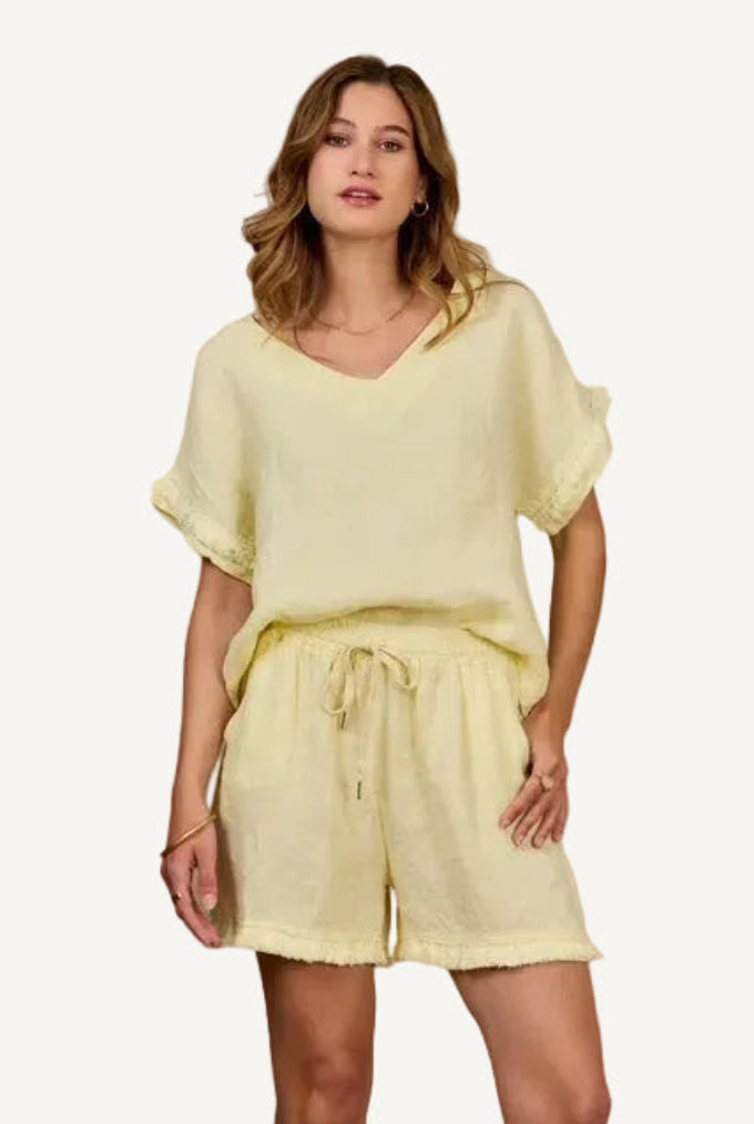 Light yellow short and top