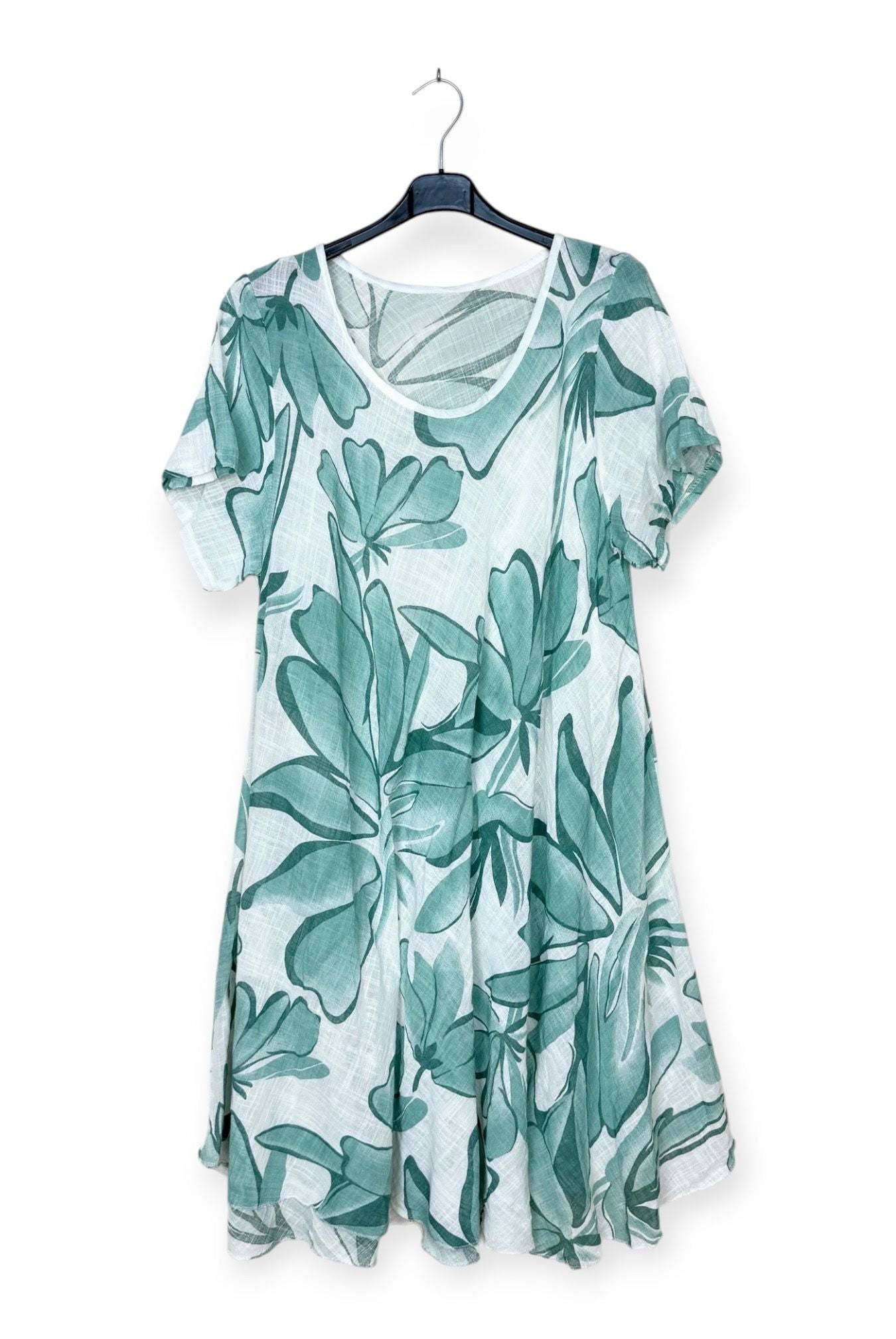Vert d'eau printed short sleeve dress