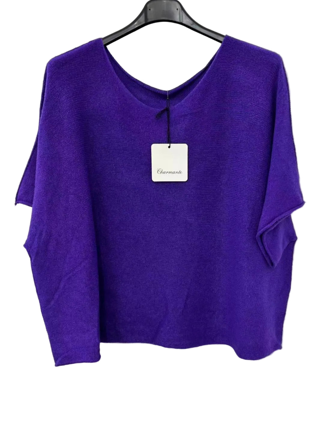 Purple round neck kimono sweater