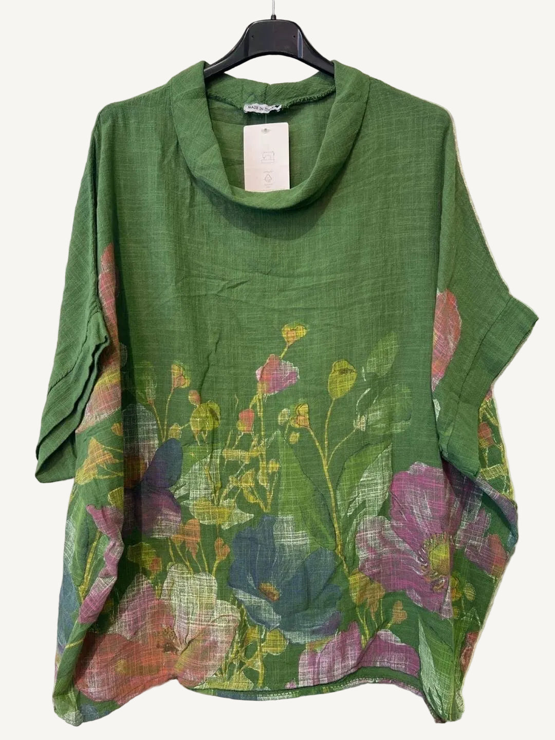 Green floral printed top