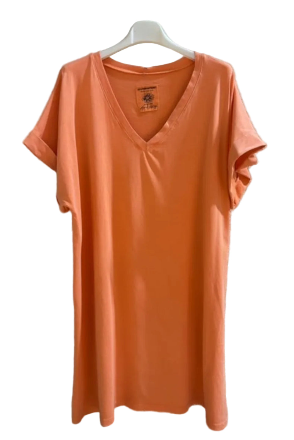 Orange dress on a hanger