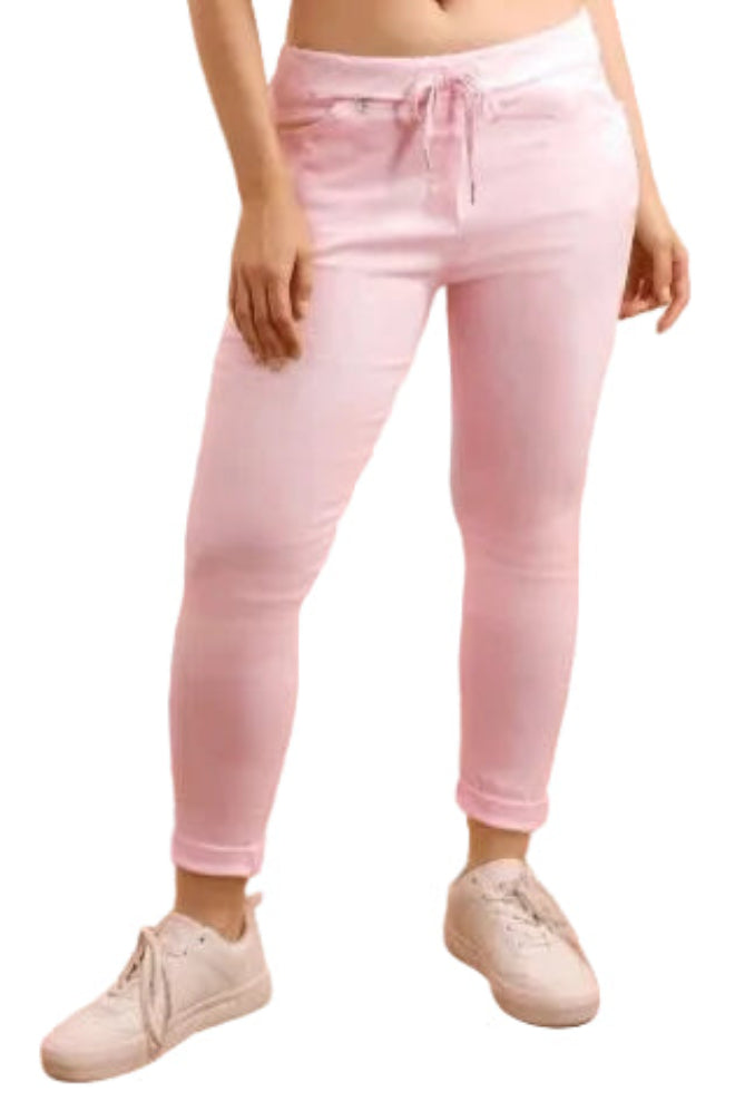 Woman wearing pink pants