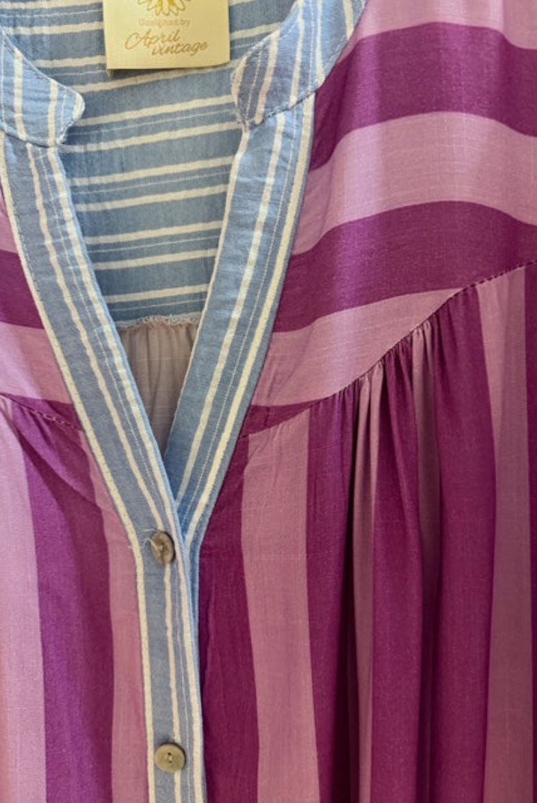 Close-up of a striped dress