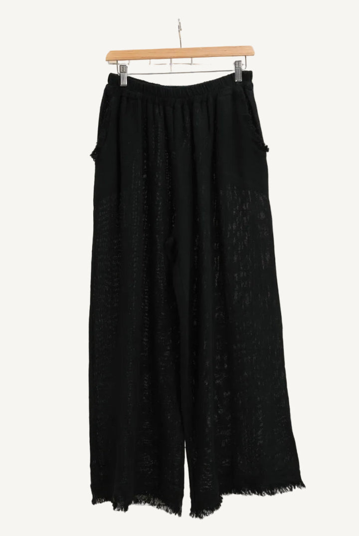 Black wide-leg pants
