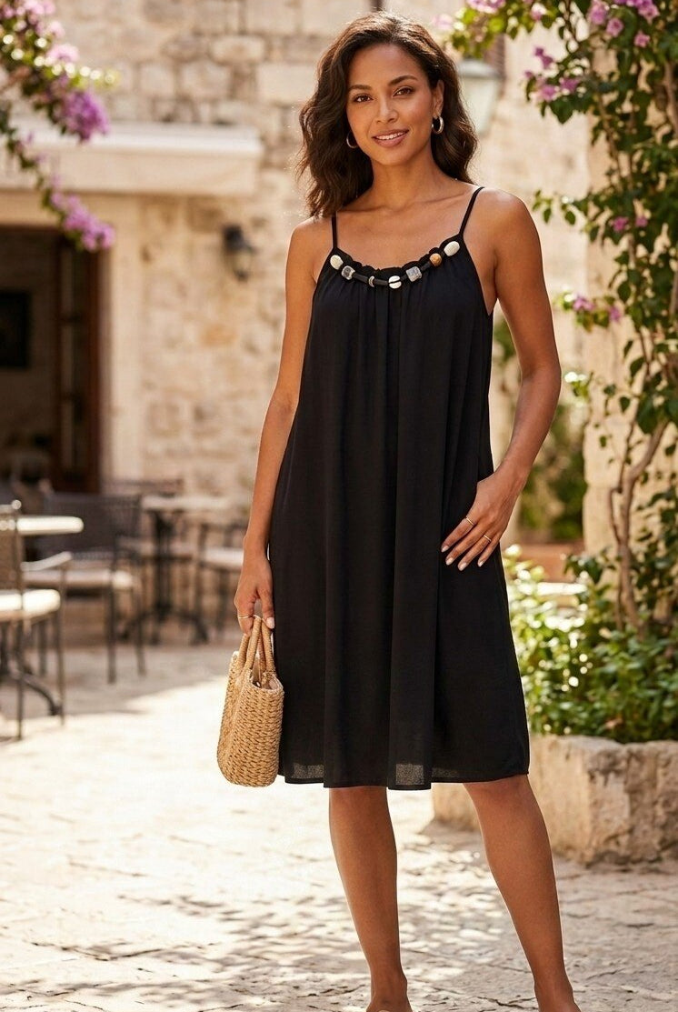 black strappy dress