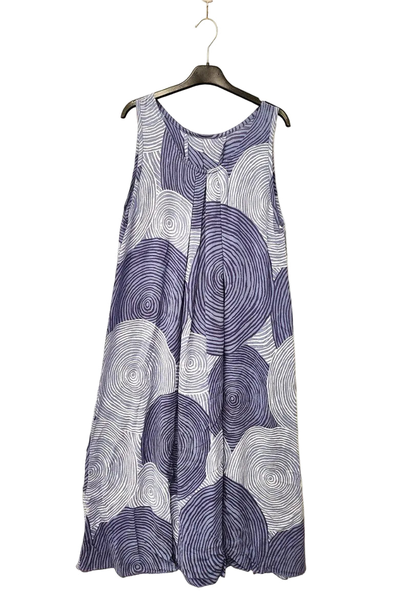 blue jeans spiral print dress