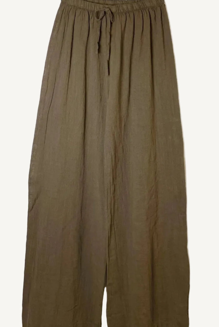 Brown wide-leg pants