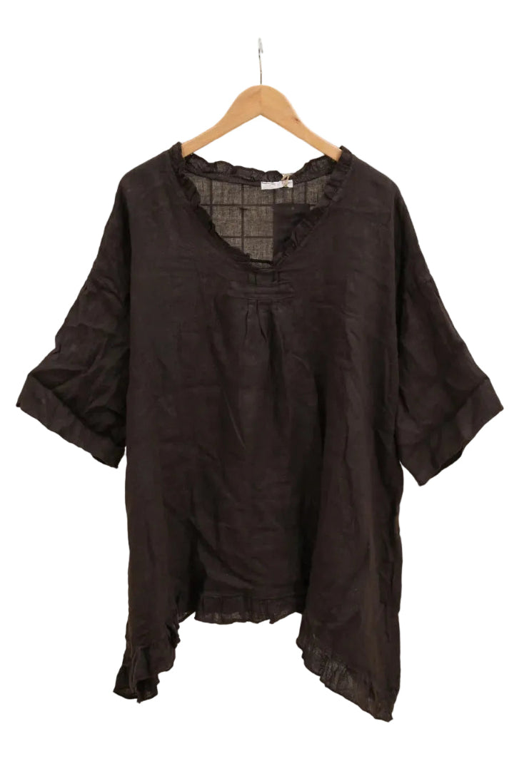 Chocolate blouse on a hanger
