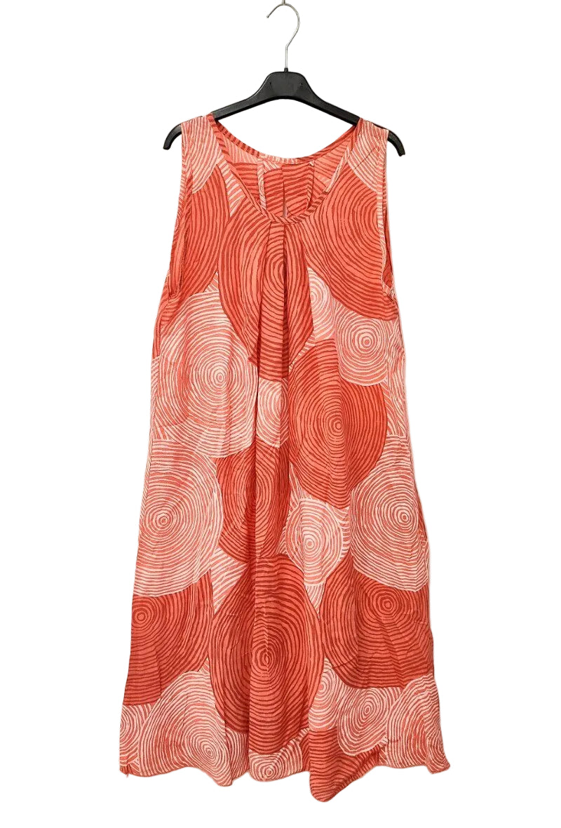 coral sleeveless dress