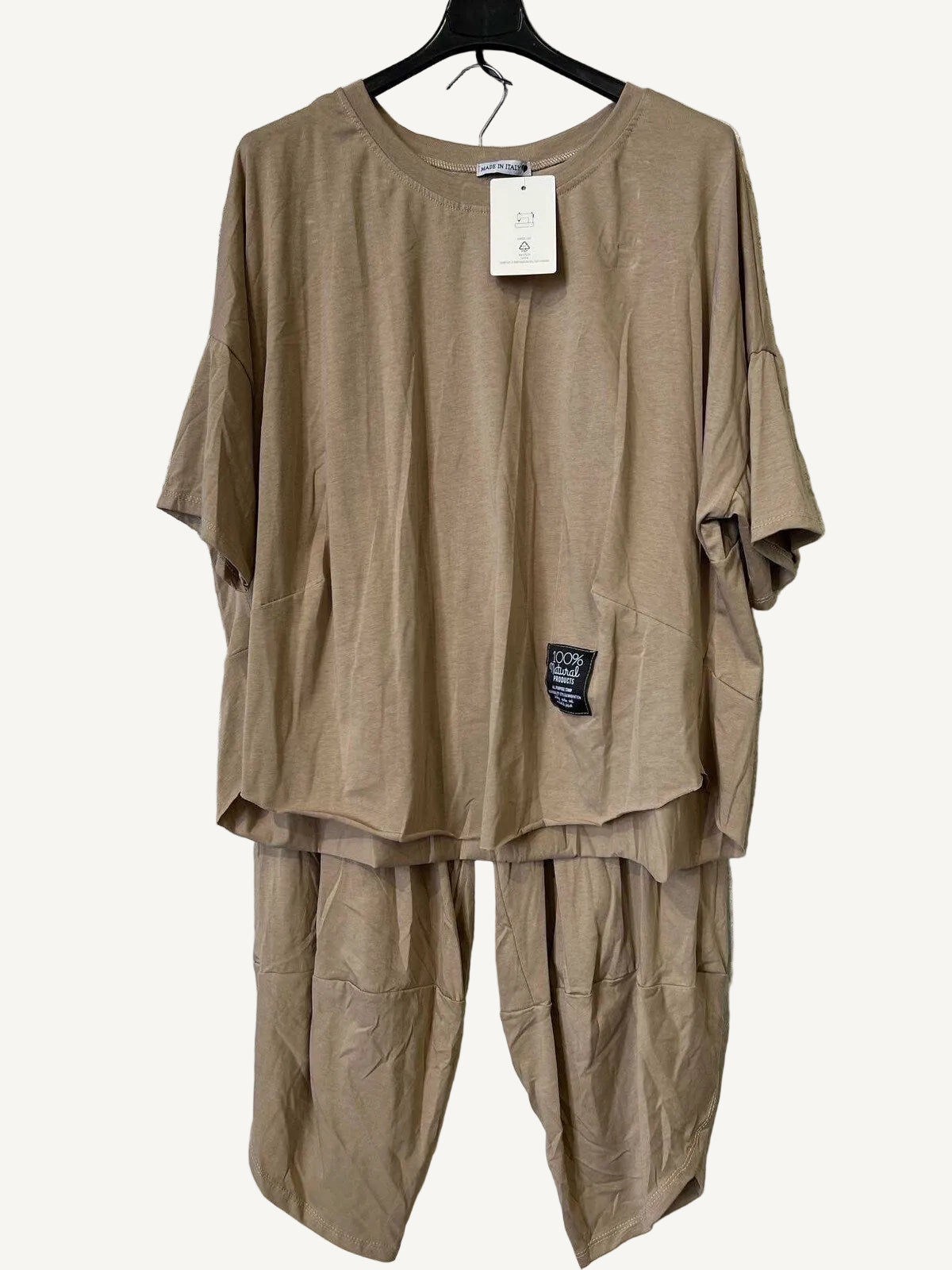 Beige top and pants set