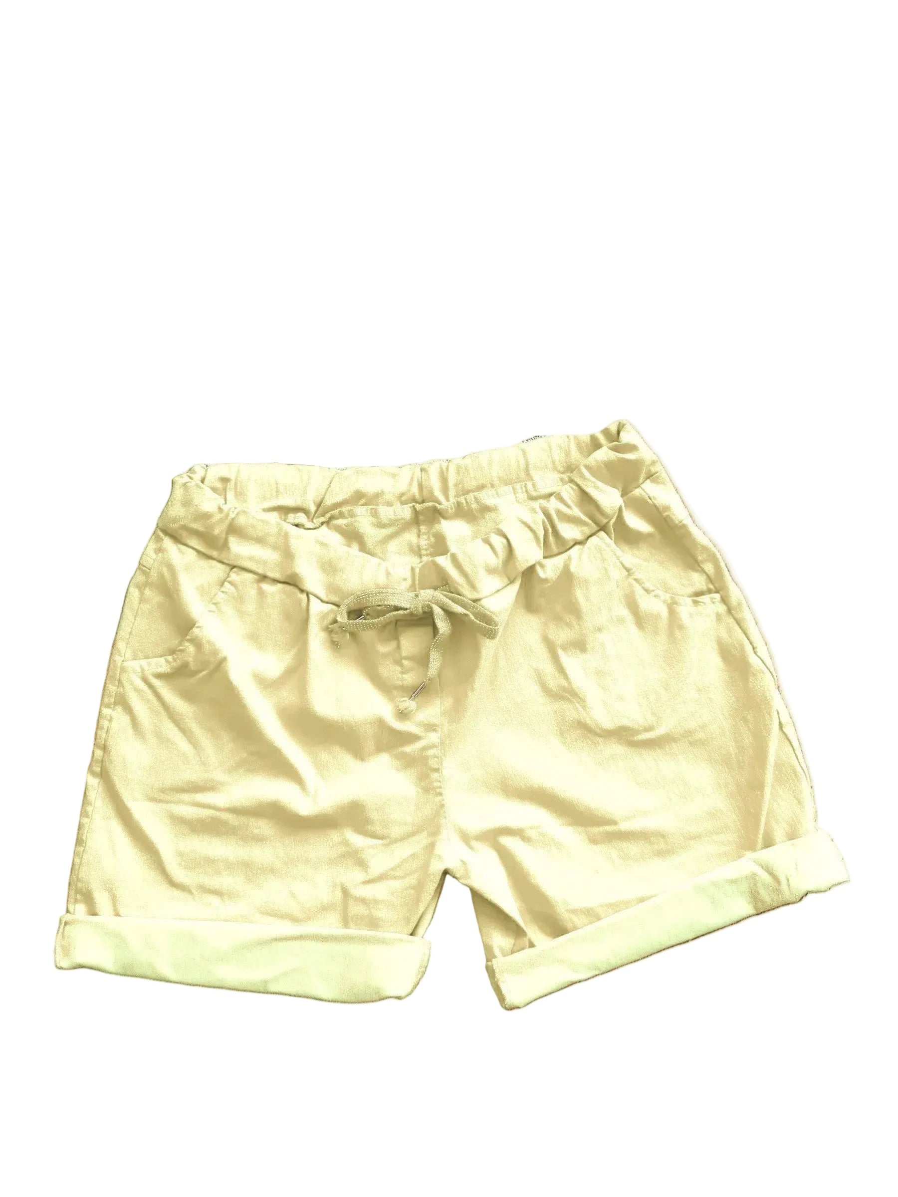 yellow plus size magic shorts