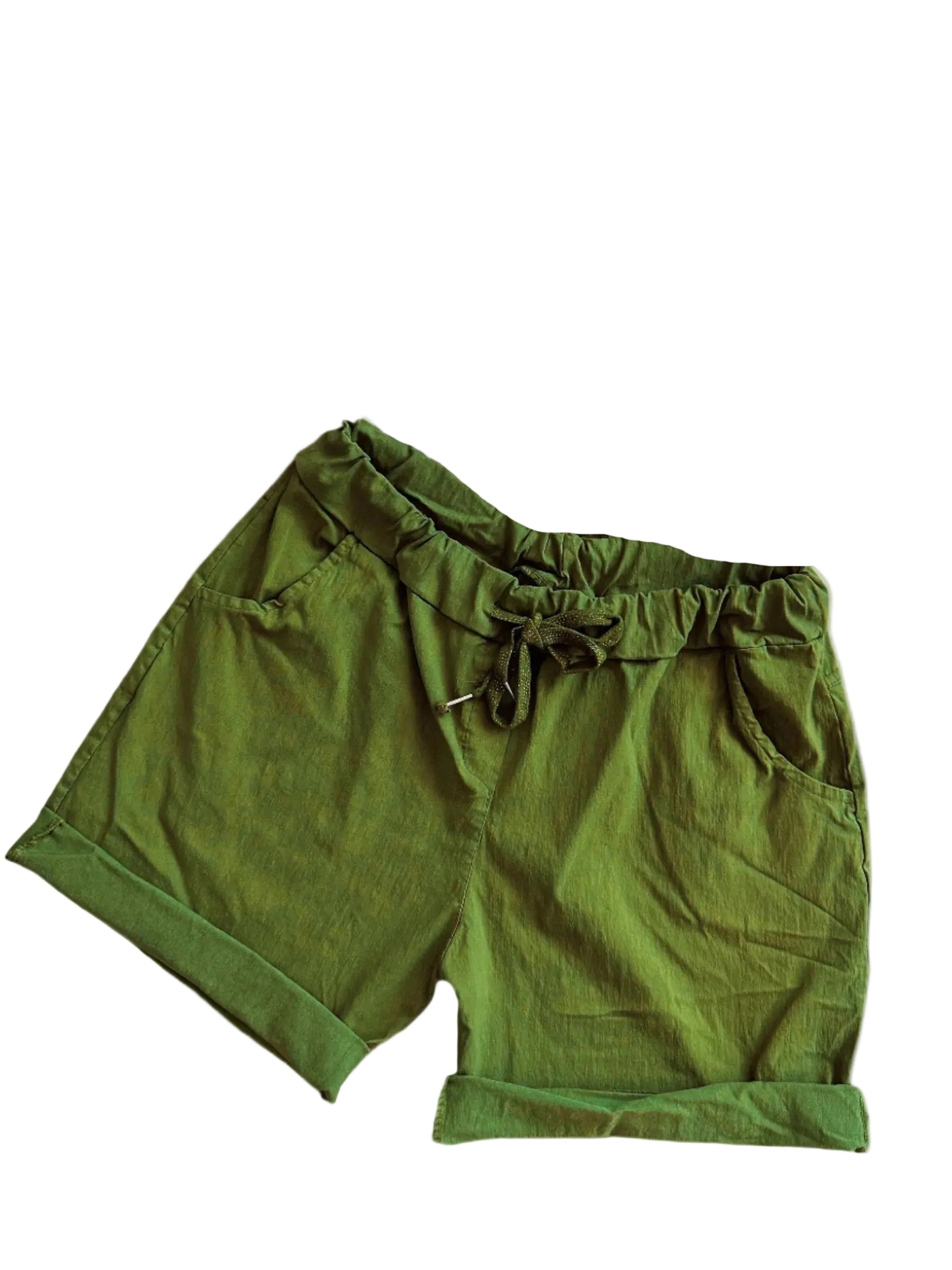 green plus size magic shorts