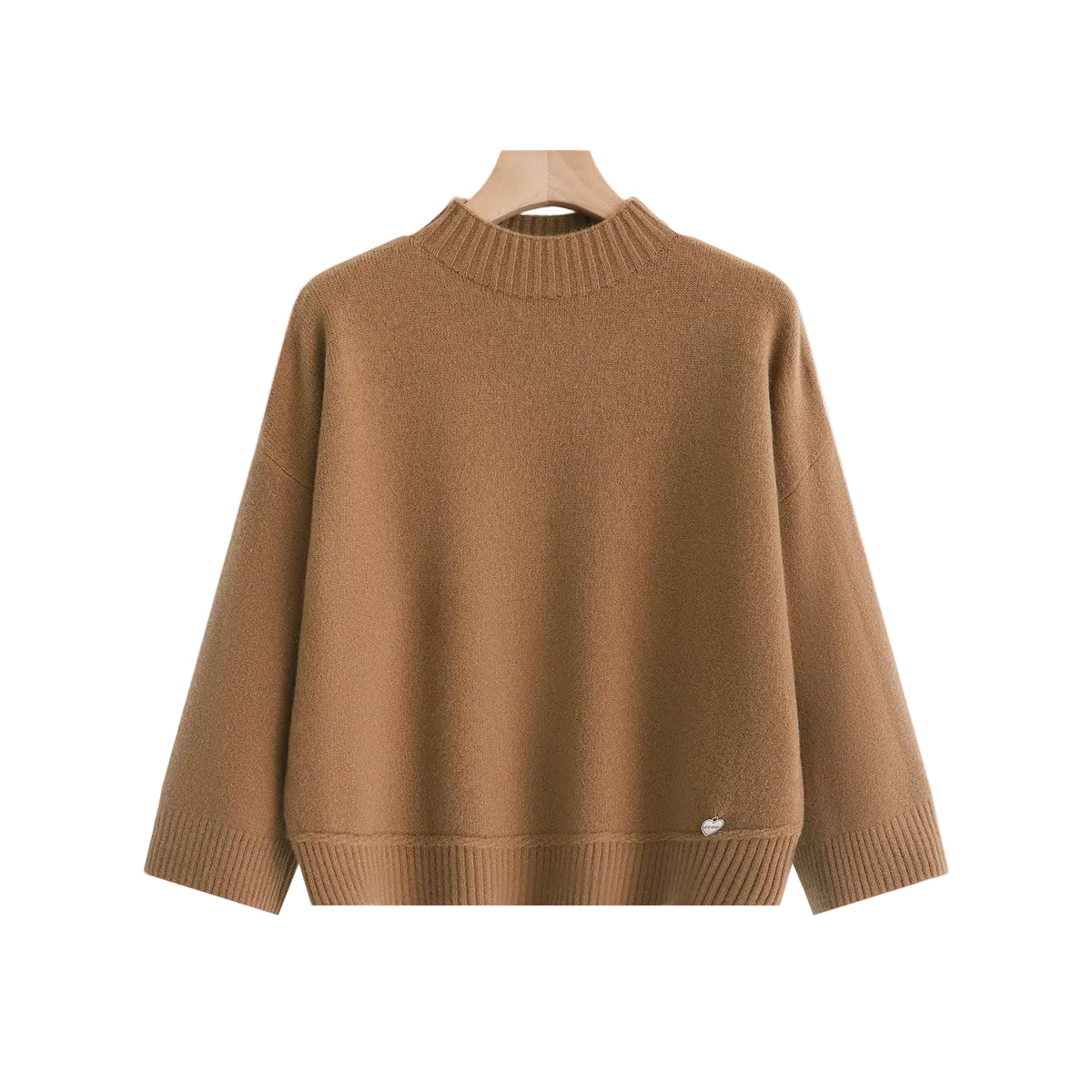 caramel coloured turtleneck sweater