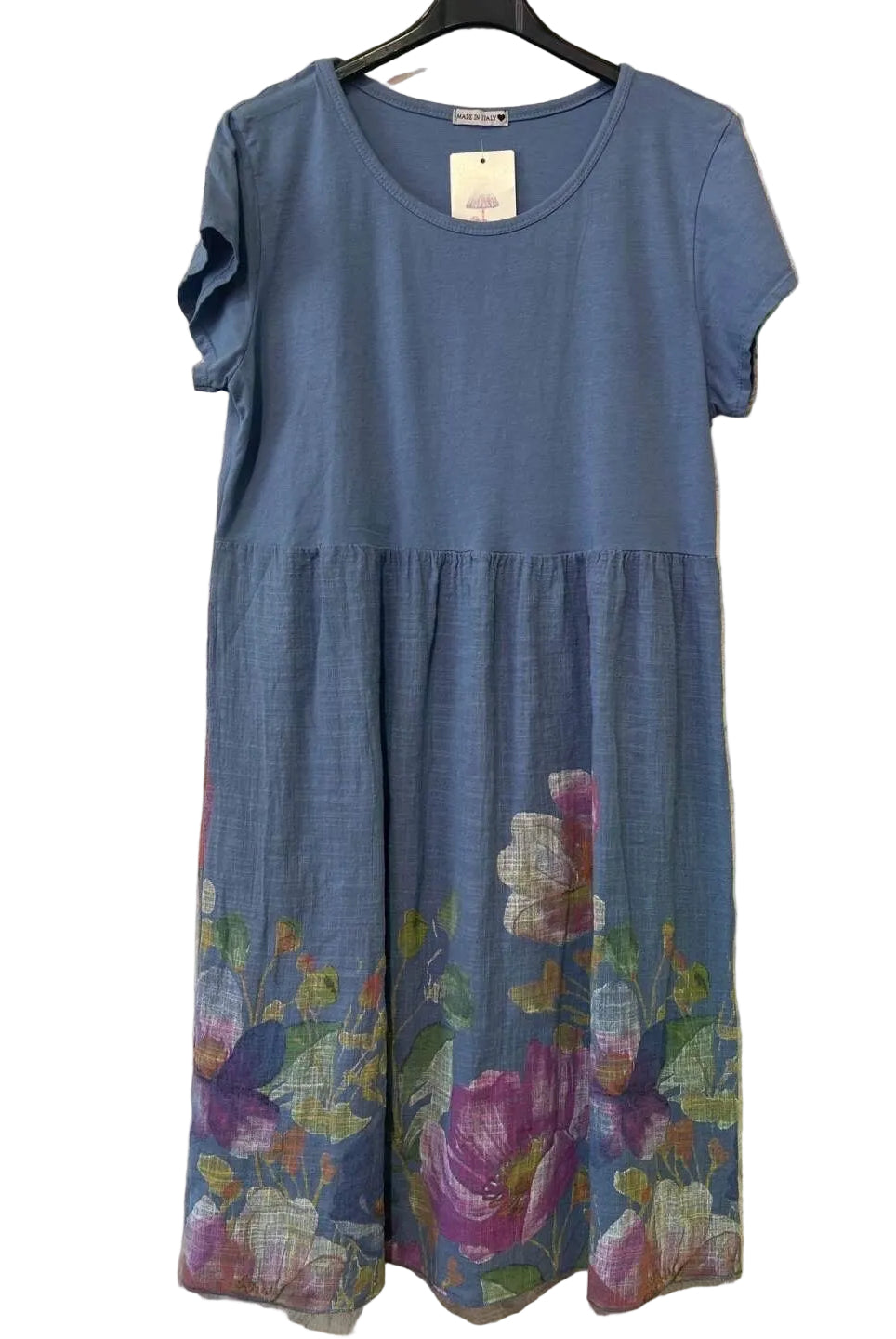 Blue jeans cotton and linen dress