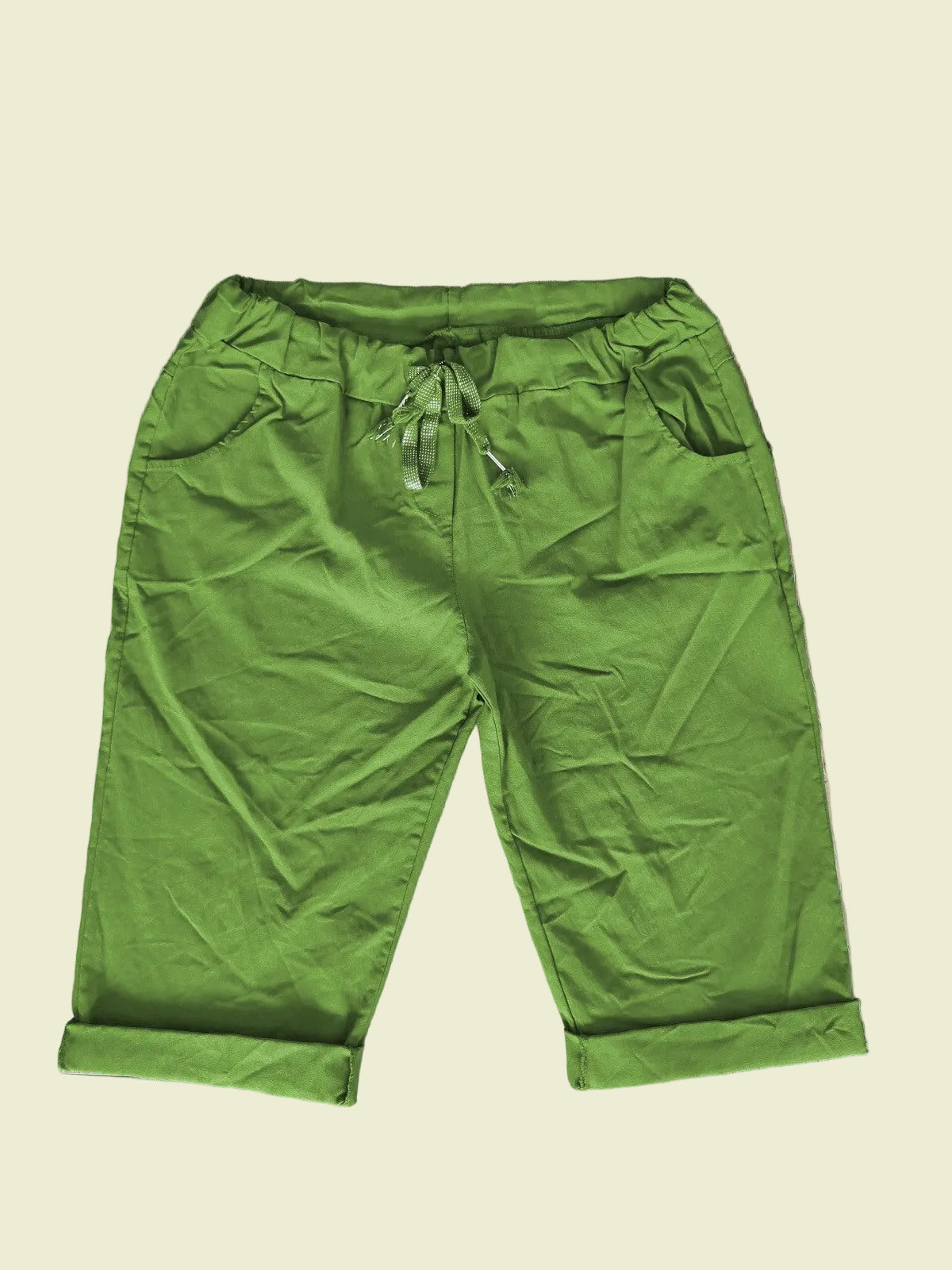 Green plus size bermuda shorts