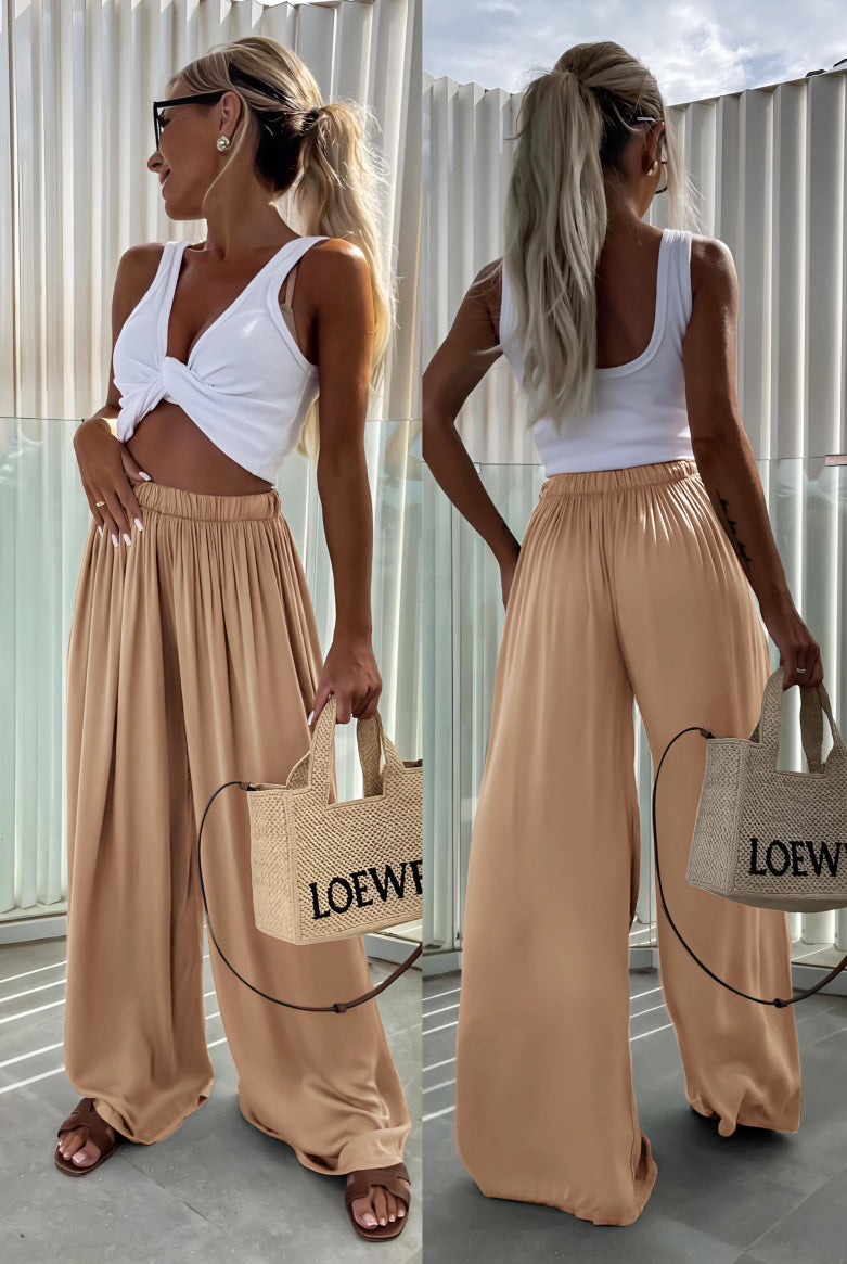 Camel viscose trousers