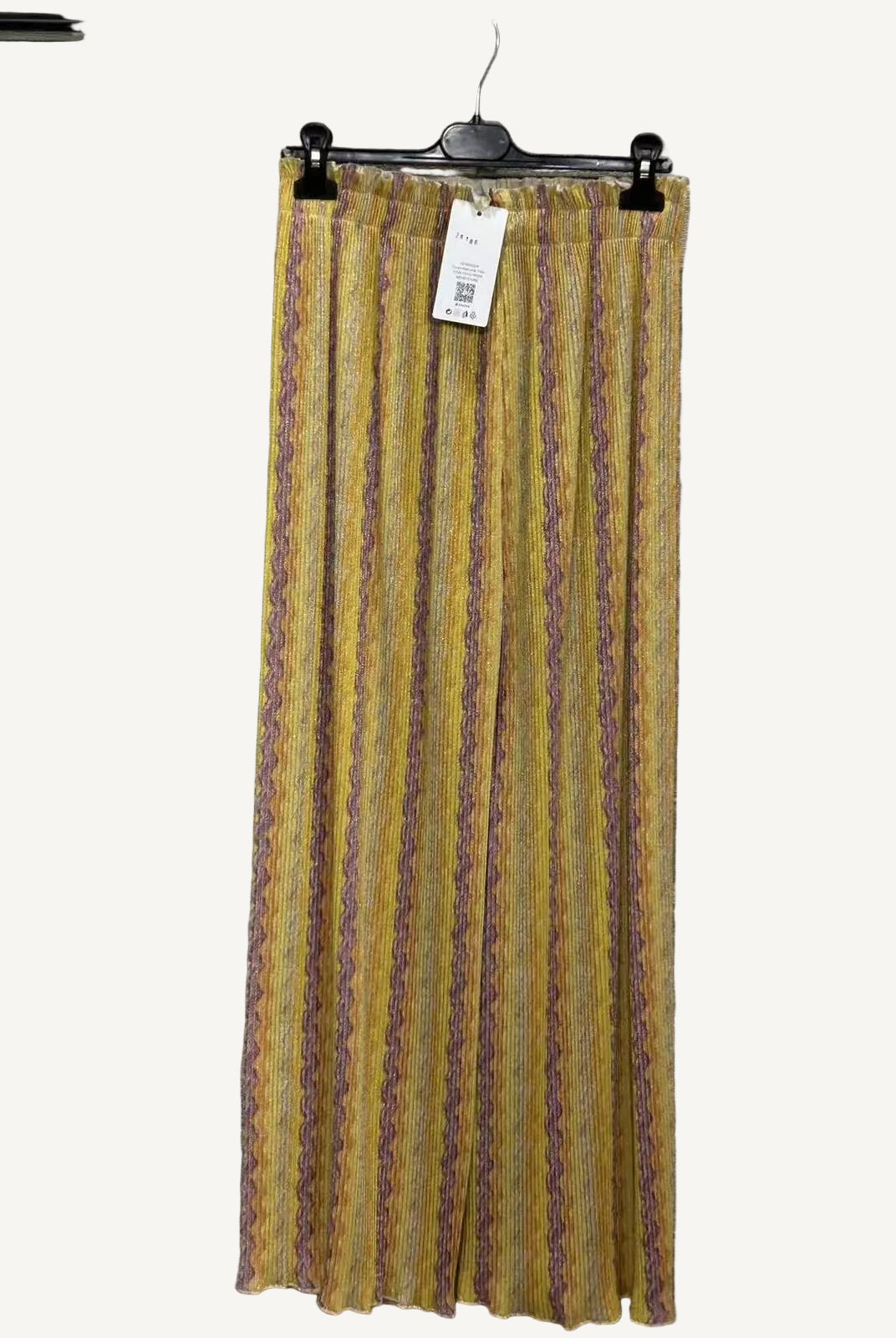 Yellow printed wide leg trousers