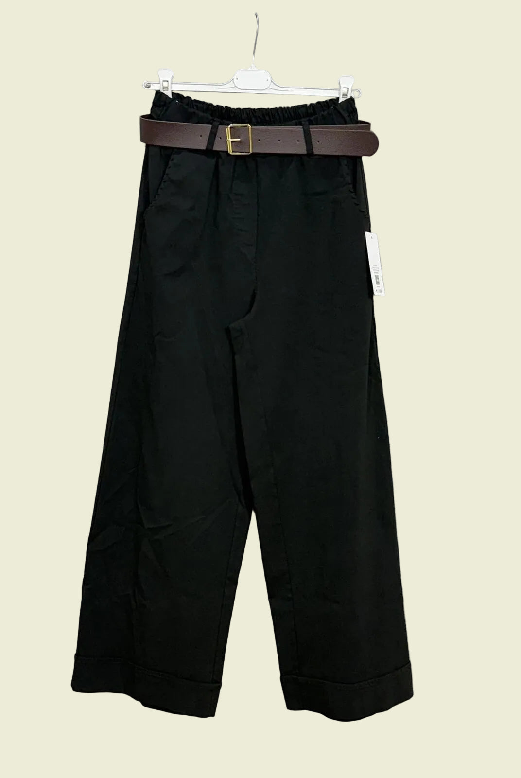 Black pants with a belt
