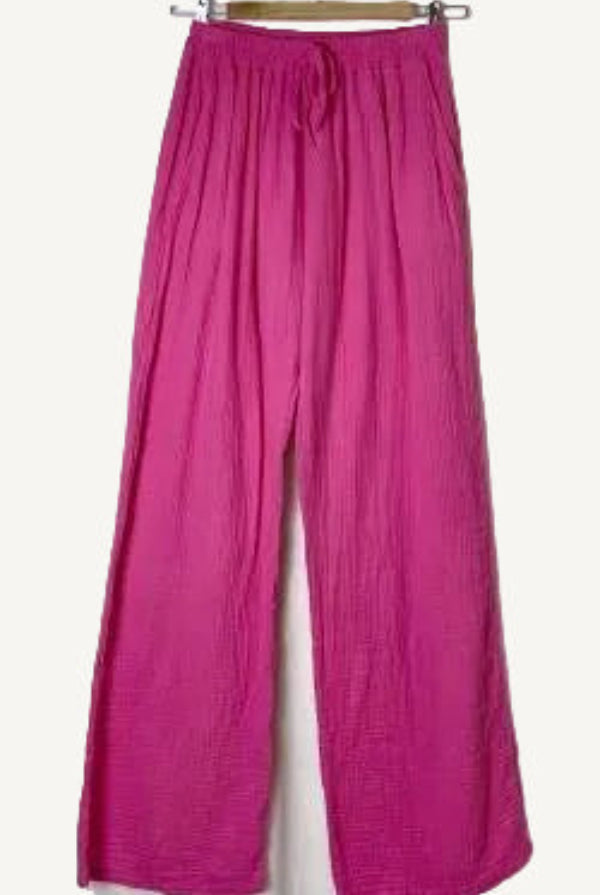 Pink wide-leg pants
