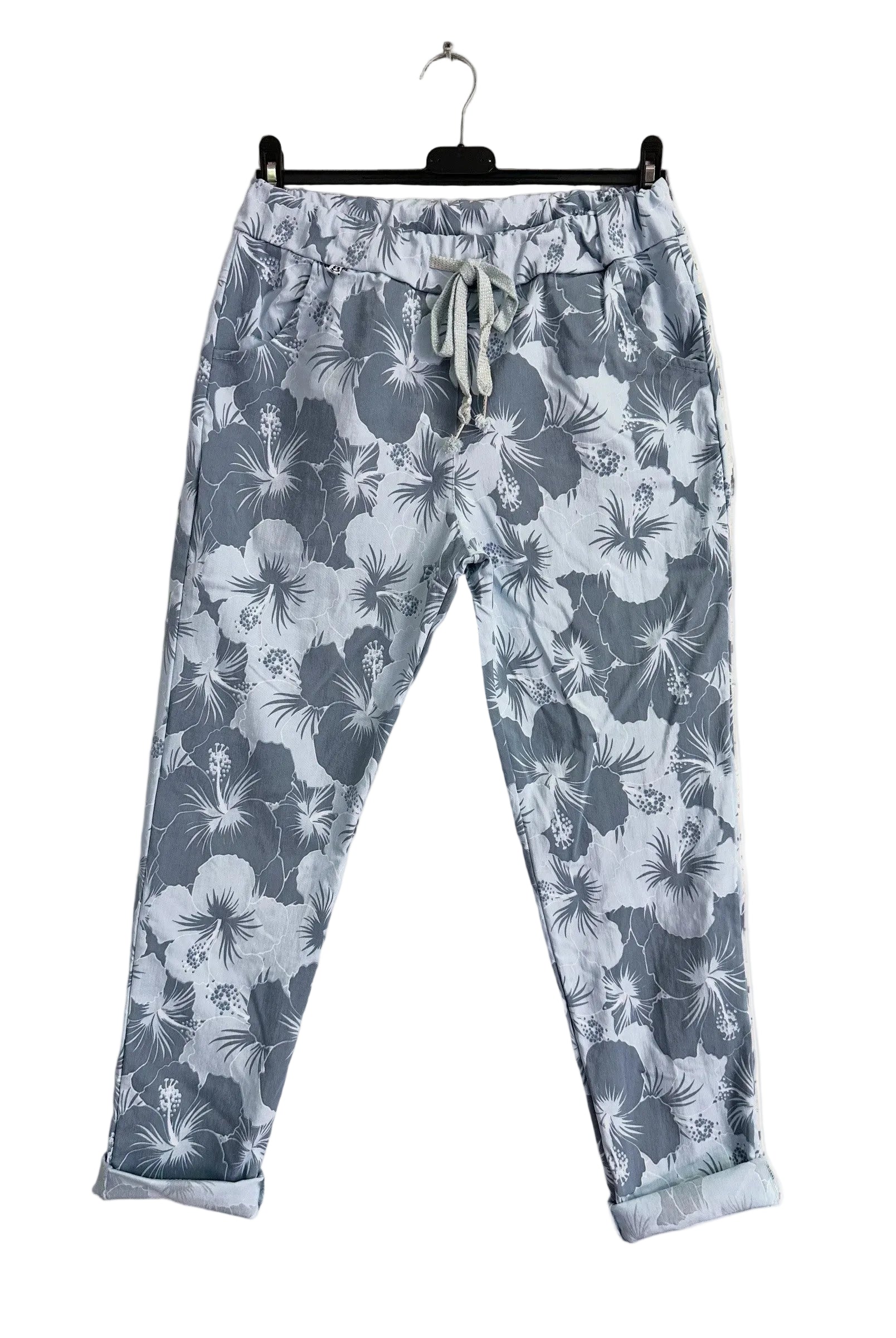 Sky Blue floral patterned pants