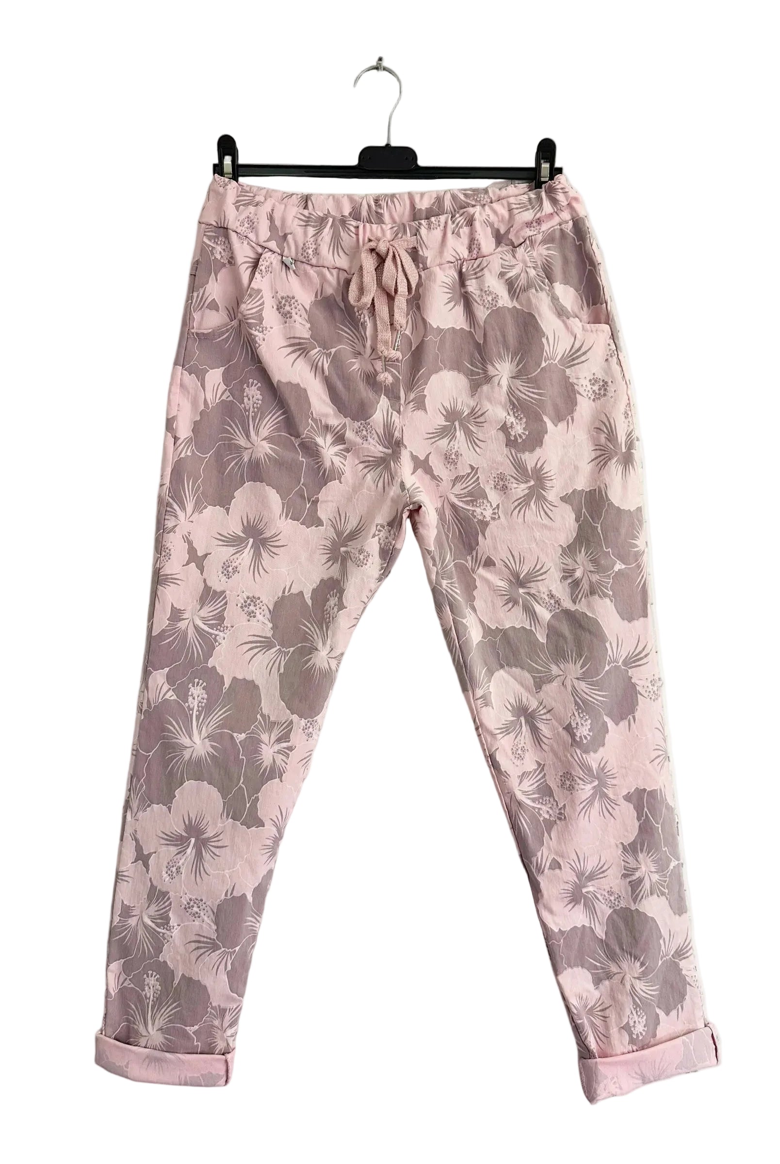 Pink floral patterned pants