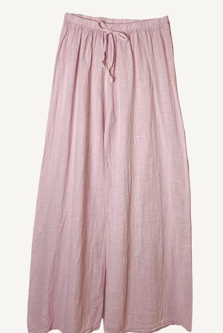 Pink wide-leg pants