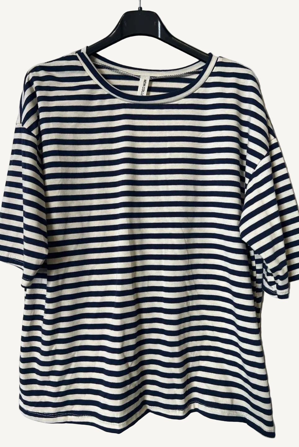 Navy and white striped t shirt