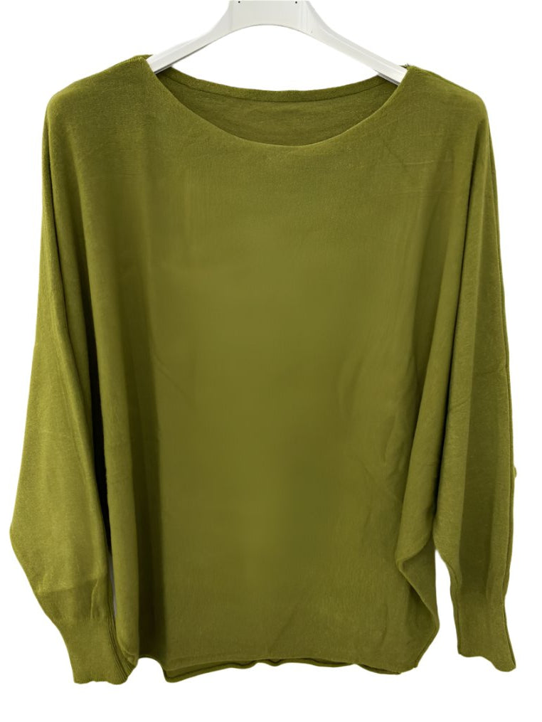 Olive green batwing sweater