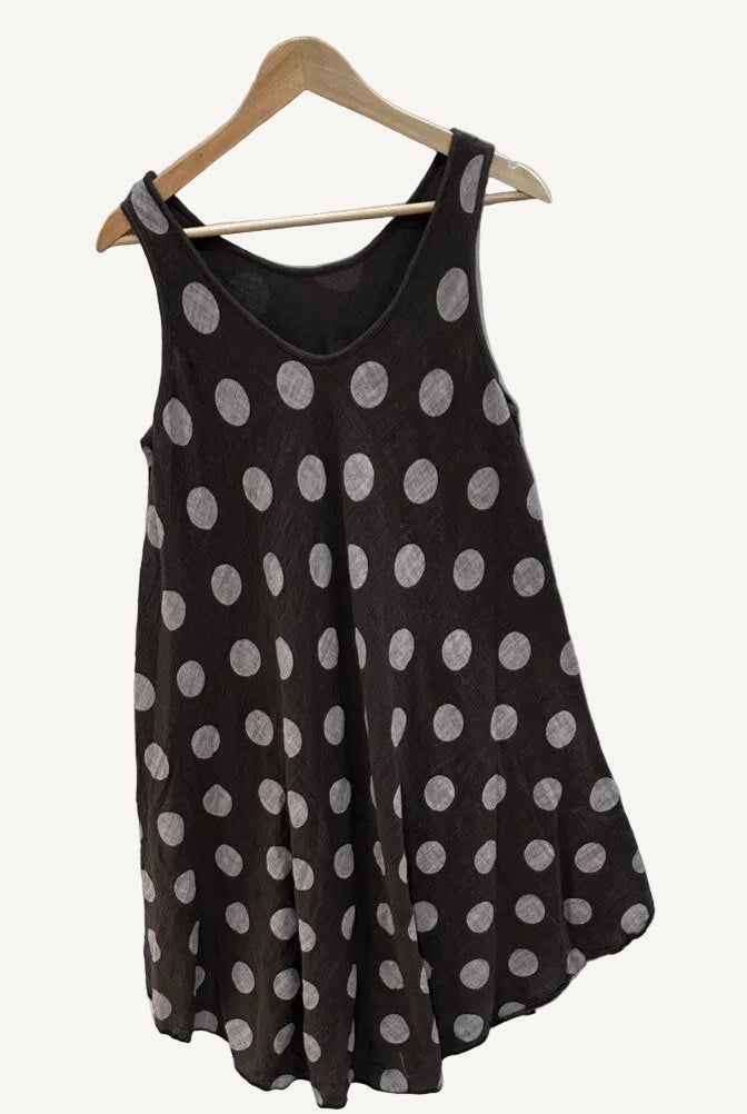 Chocolate polka dot dress
