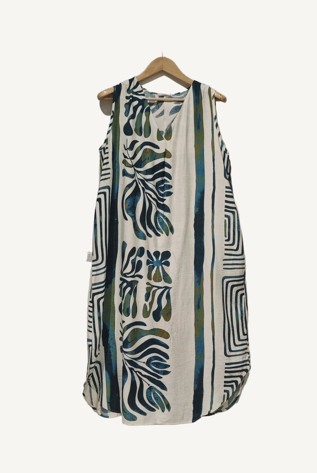 Teal natural print dress