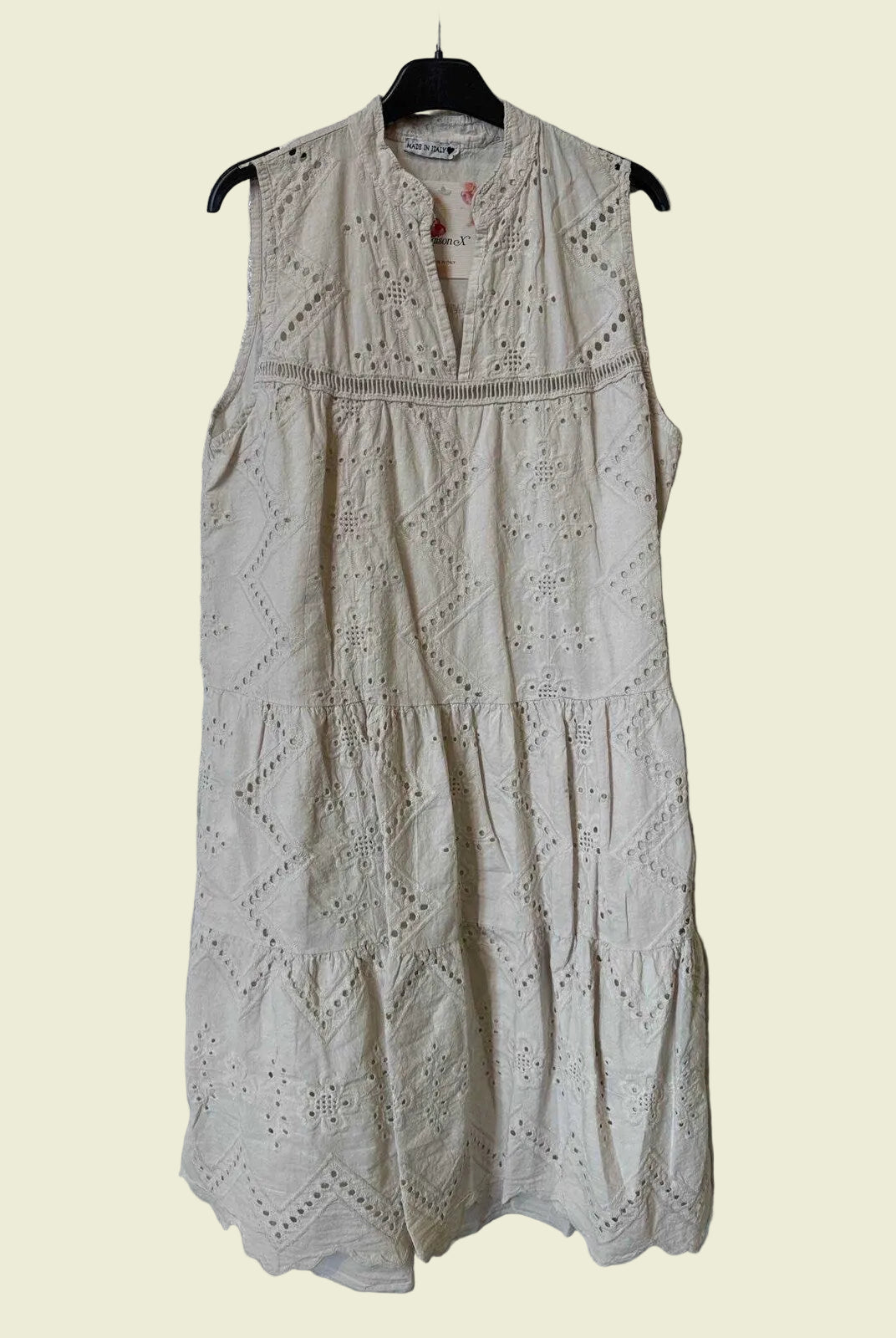 Beige tiered dress sleeveless