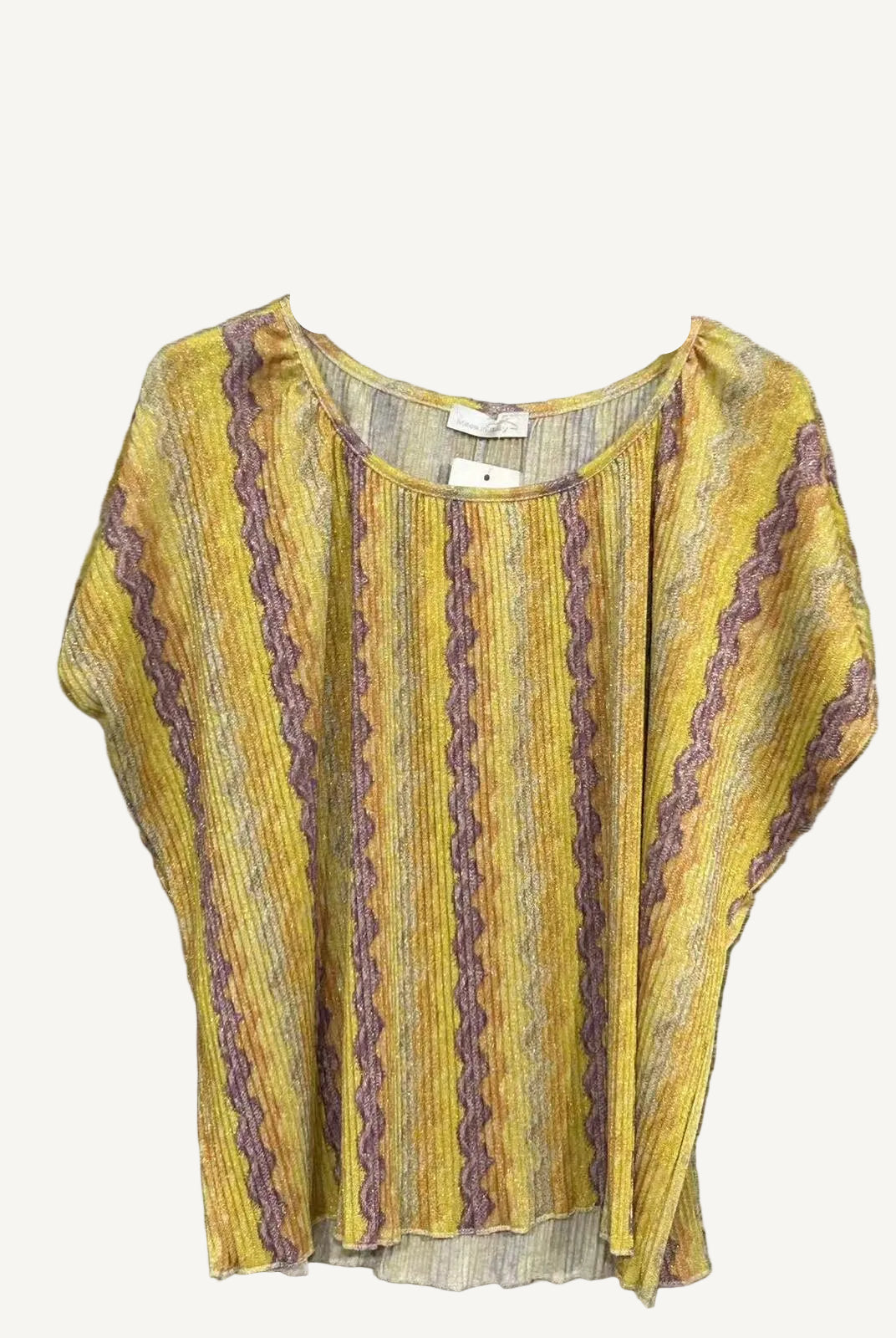Yellow and purple patterned top