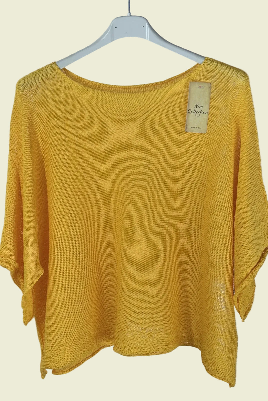 Yellow sweater on a hanger