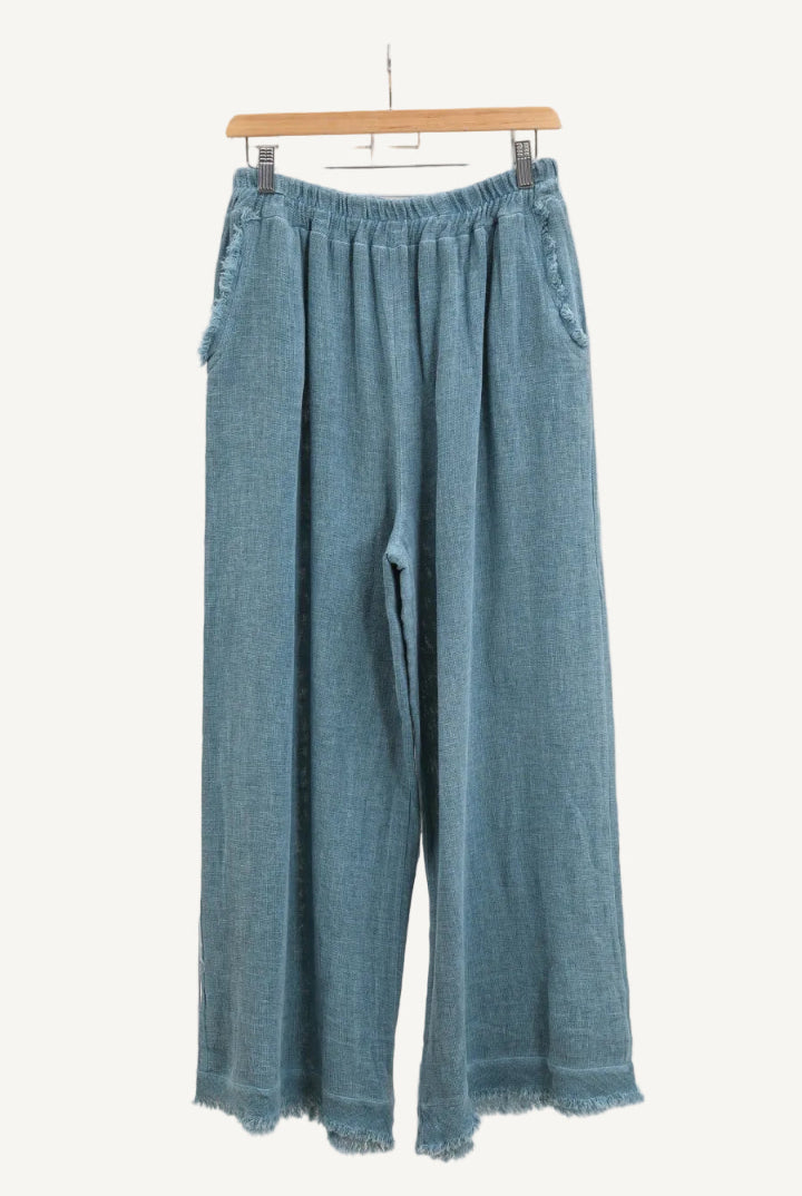 Turquoise wide leg trousers