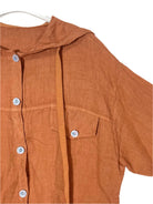 Brown jacket with buttons on a white background