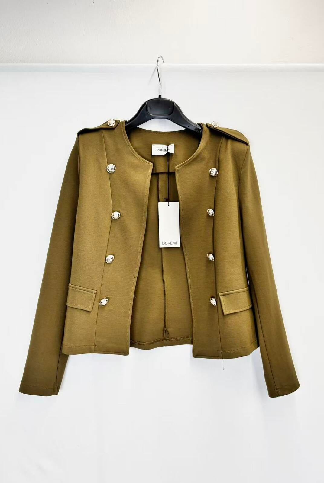 military style olive green jacket