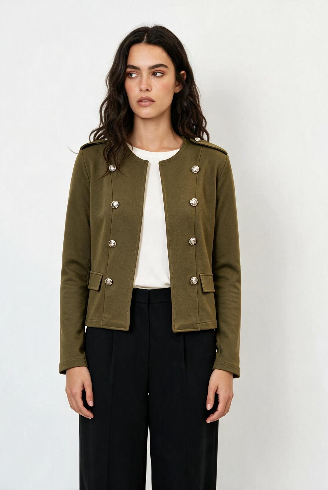 Olive green military style jacket