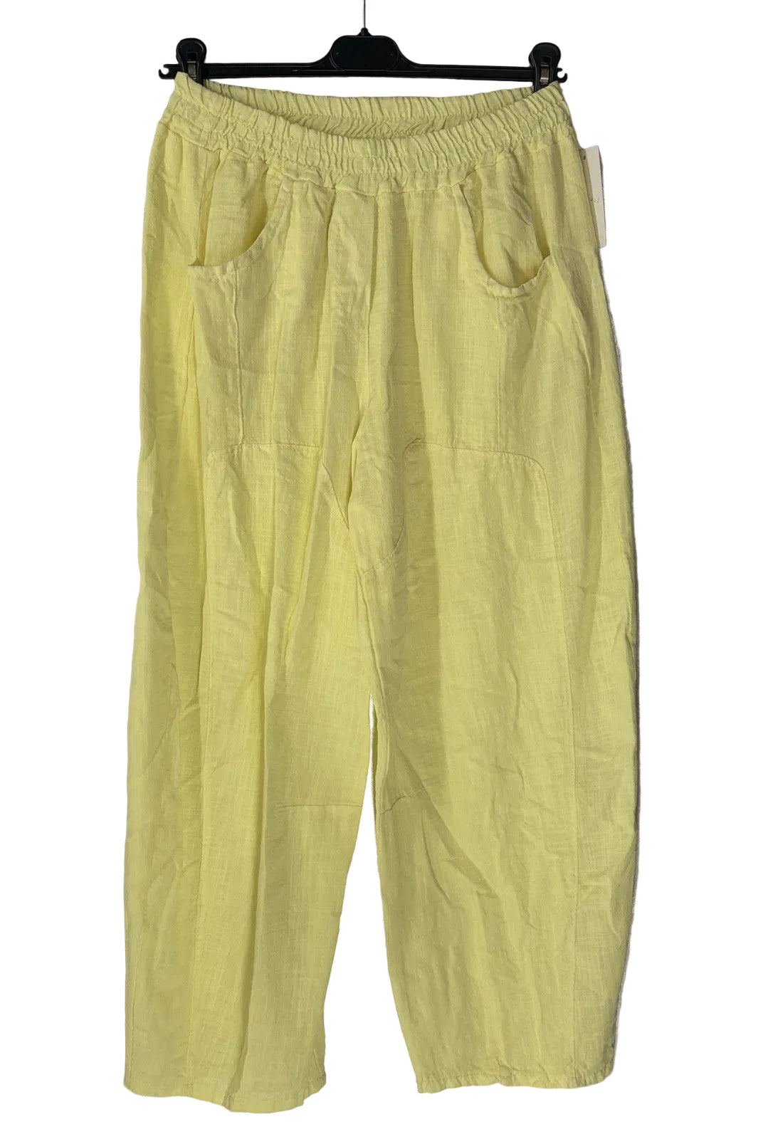 Yellow balloon trousers with pockets