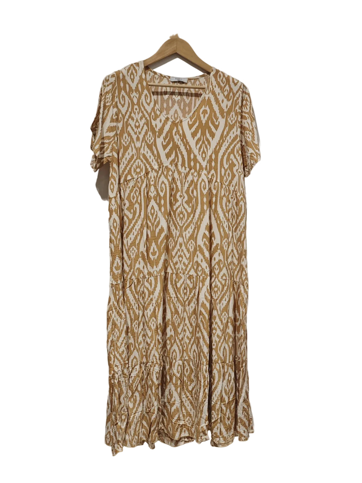 tiered v neck midi dress