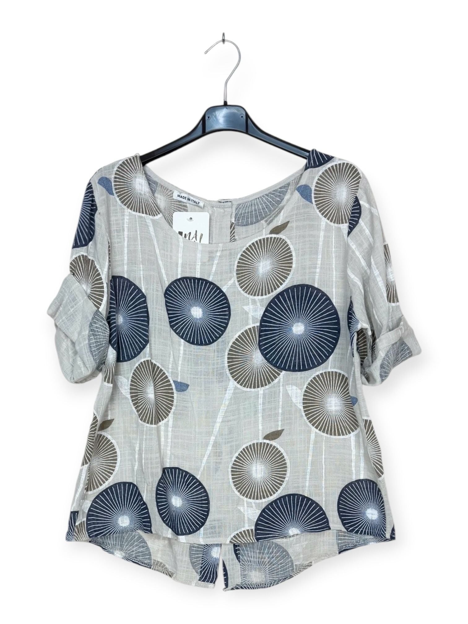 Bege cotton printed top