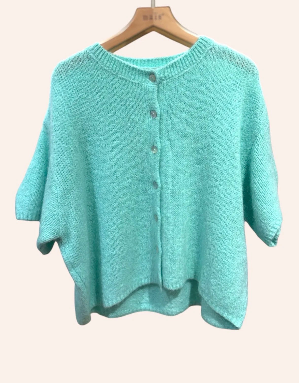 Vert D'Eau short sleeve cardigan 