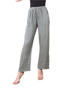 Khaki pants worn by a person on a white background