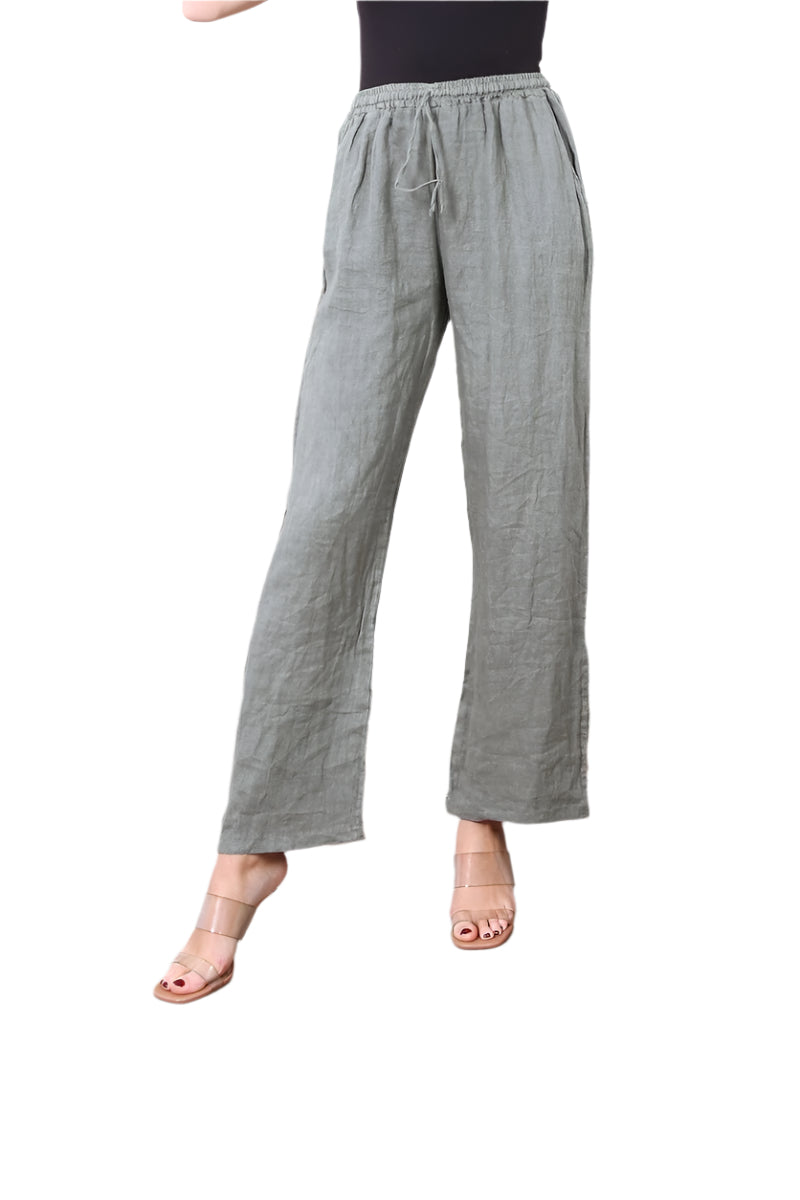Khaki pants worn by a person on a white background