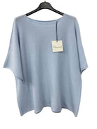 Light blue sweater on a hanger 