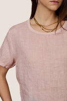 Person wearing a pink shirt 